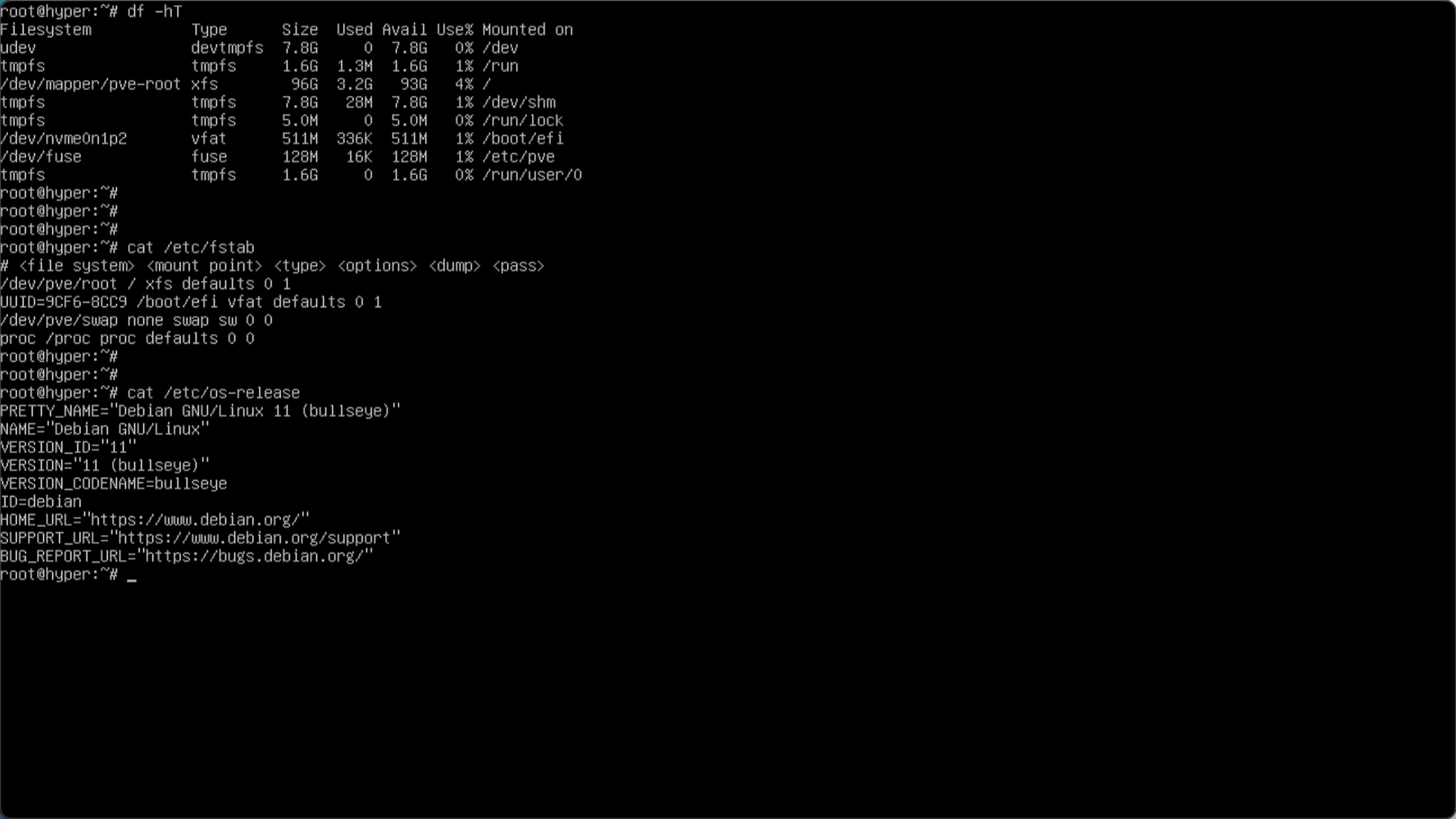 PVE系统信息