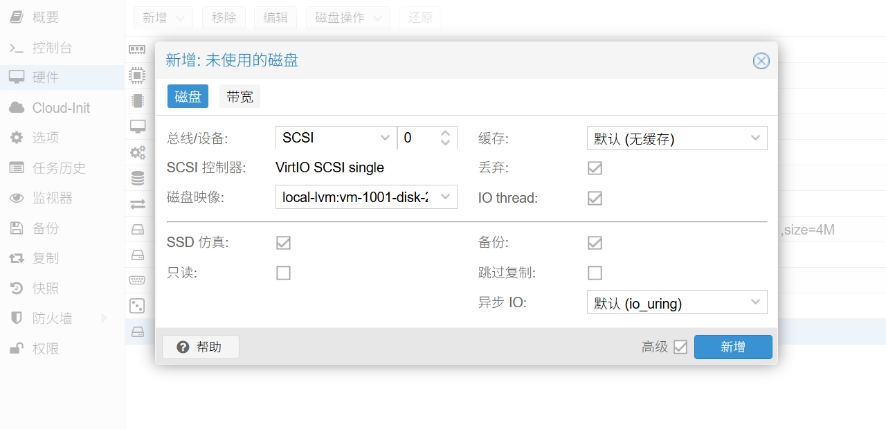 虚拟机使用该磁盘